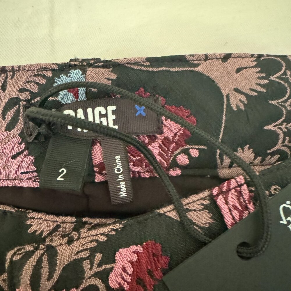 PAIGE Naomi Floral Jacquard Flare Dress Pant NWT - Picture 12 of 13